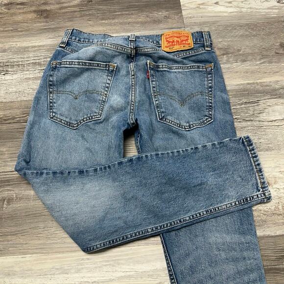 Levis 512 Mid Wash Faded Blue Mens 30x30 Slim‎ Tapered Fit Stretch Jeans Red Tab - Picture 3 of 13